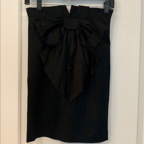 PLASTIC ISLAND Black Ribbon Pencil Skirt - Picture 4 of 7